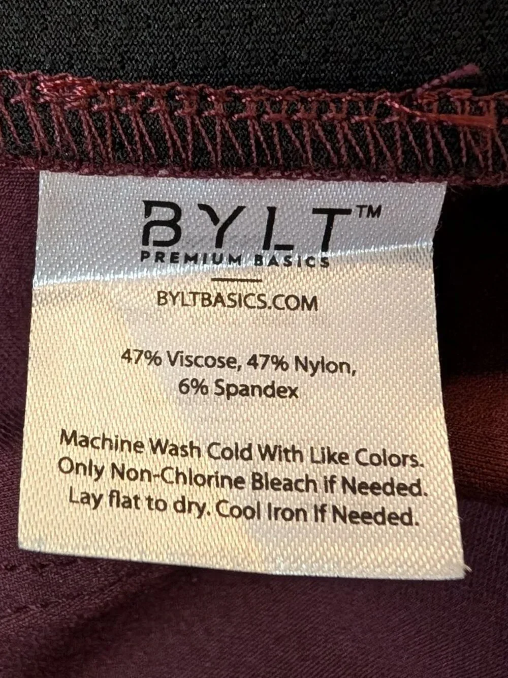 BYLT Men's 40 Waist Premium Basics Everyday Pants 2.0 Slim Fit, Maroon, Like New